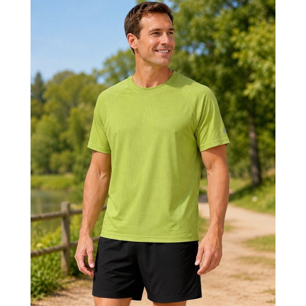 ZeroXposur Men’s M UPF 50+ Performance Athletic Shirt  Outdoor Sport Lime Green